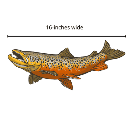 Giant 16-Inch Brown Trout Sticker