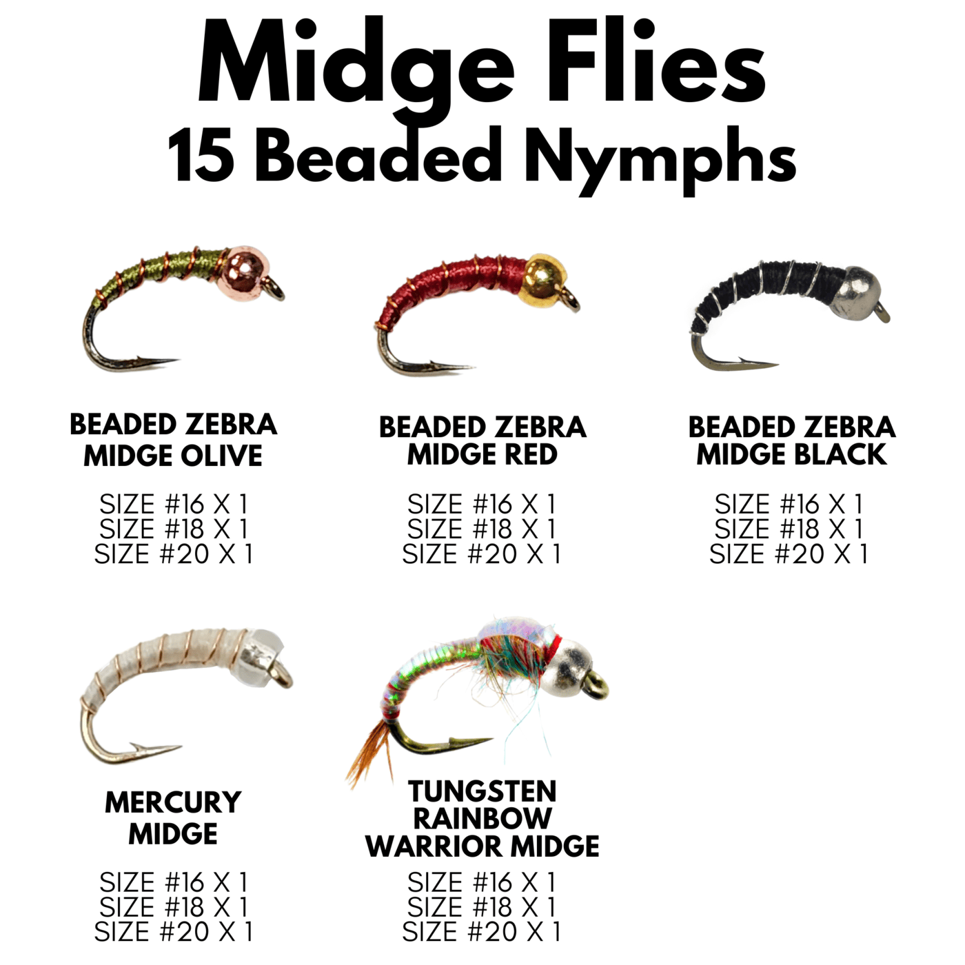 36 Midge Fly Assortment