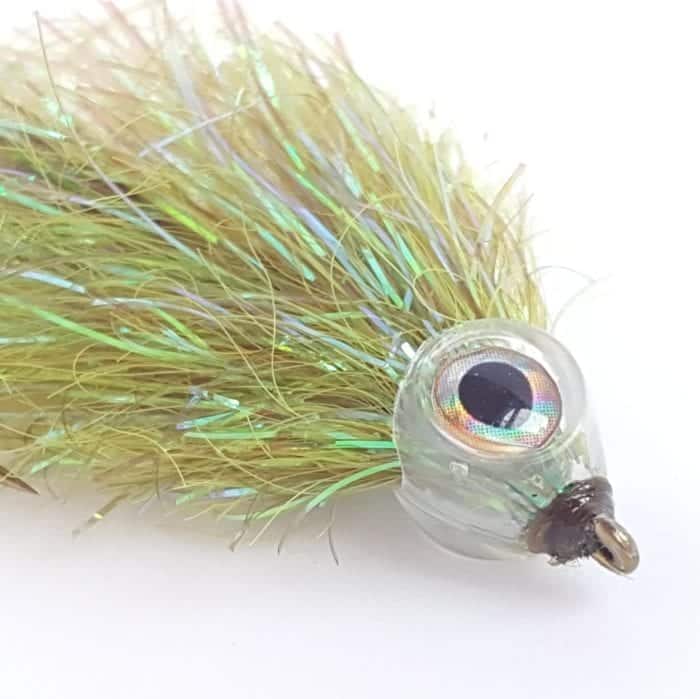 shumakers shimmering minnow olive, olive minnow fly, olive streamer fly, streamer flies, olive fly fishing streamers