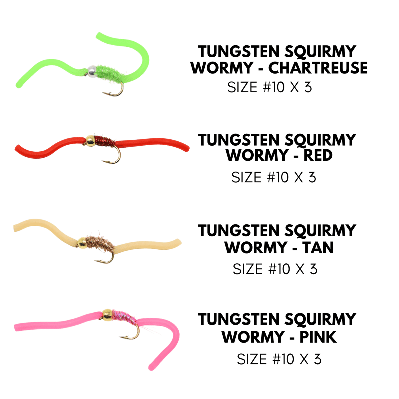 Tungsten Squirmy Wormy 12 Pack