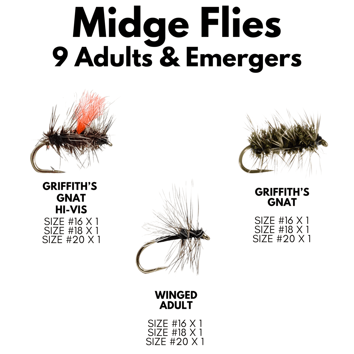 36 Midge Fly Assortment