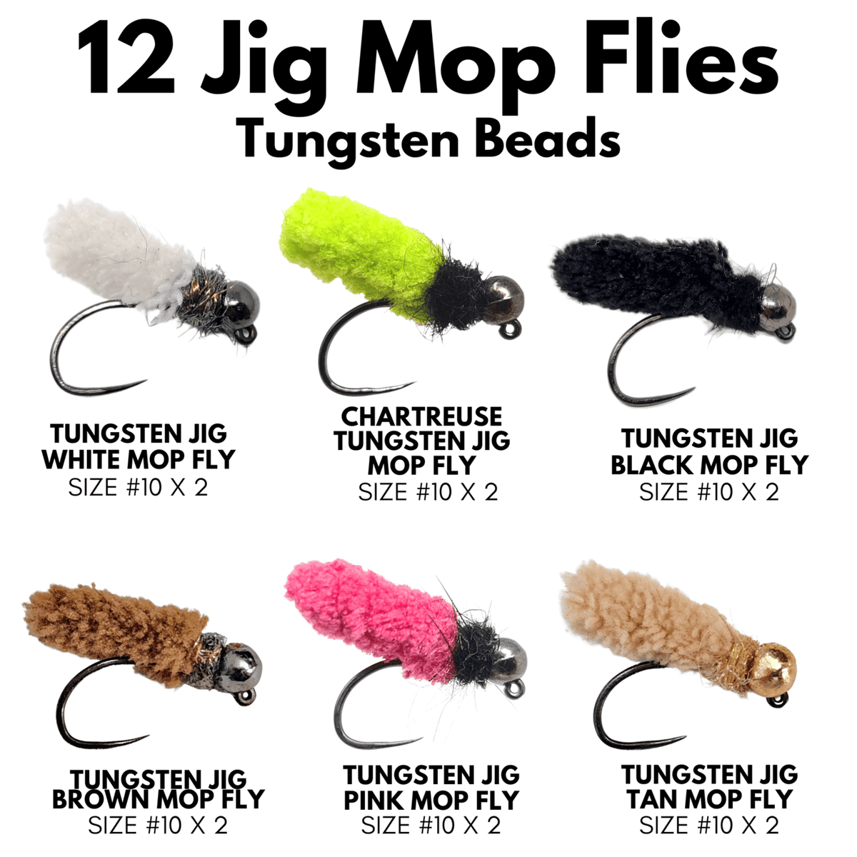 30 Corpi Mop Fly Per Fly Tying - Colori Flash Nero E Argento (Fatti A Mano) - Foto 2