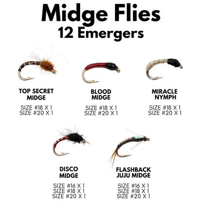 36 Midge Fly Assortment