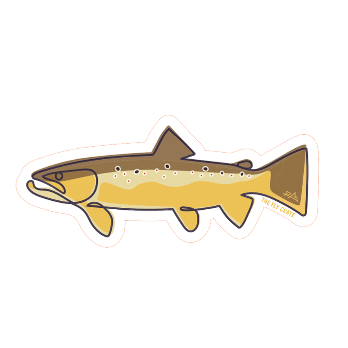 Single Line Brown Trout Sticker