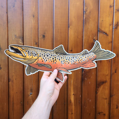 Giant 16-Inch Brown Trout Sticker